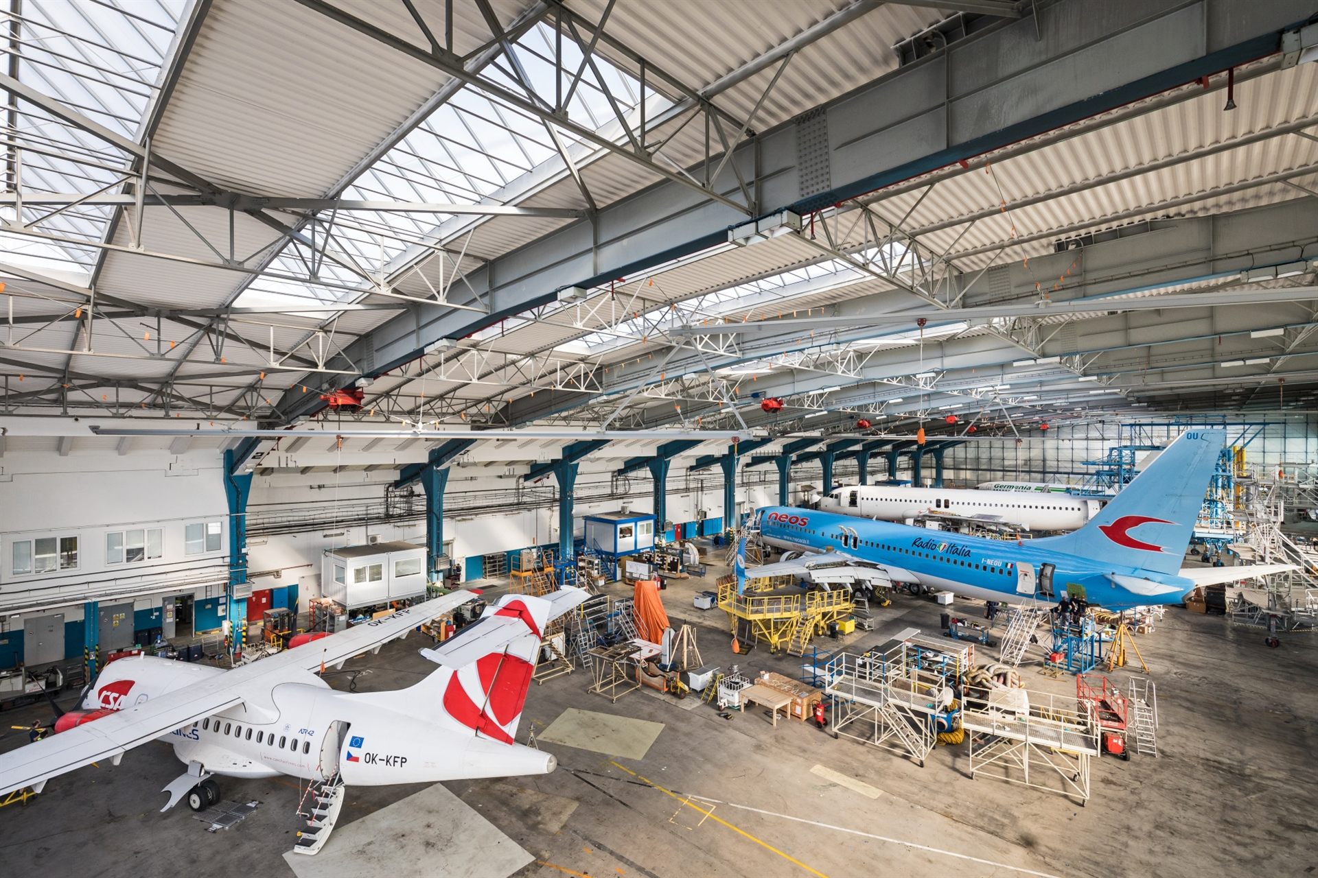 Aircraft hangar interior
